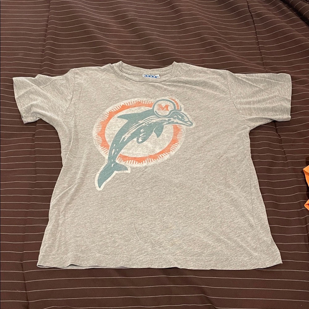 Miami Dolphins Grey T Shirt Old School